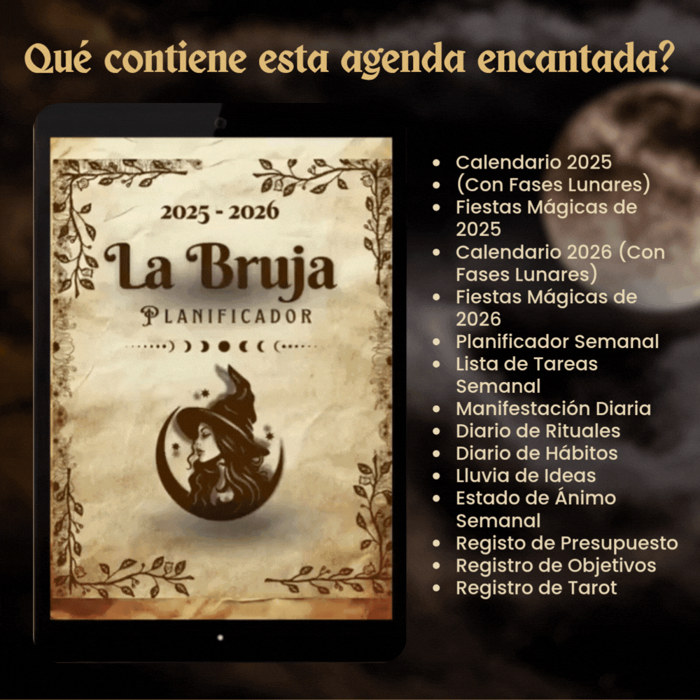 Agenda de Brujas 2025-2026 🌙 Planificador de Rituales, Fases Lunares y Diario de Manifestación